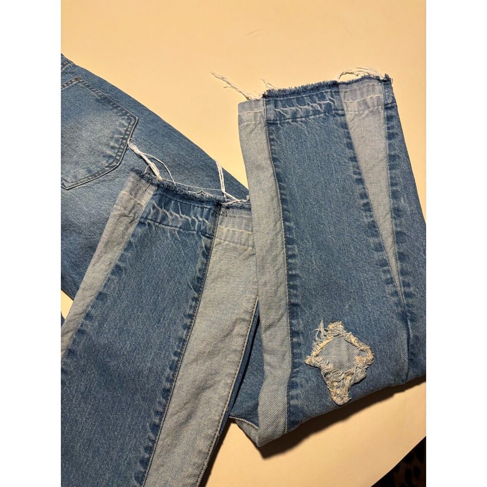 Custom Boho Patchwork Flared Man Boohooman Jeans … - image 4